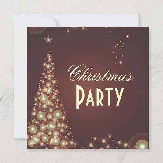 Weihnachten-Party Einladungen, Champagnerbläschen Einladung (Vorderseite)