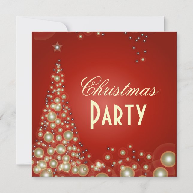 Weihnachten-Party Einladungen, Champagnerbläschen Einladung (Vorderseite)