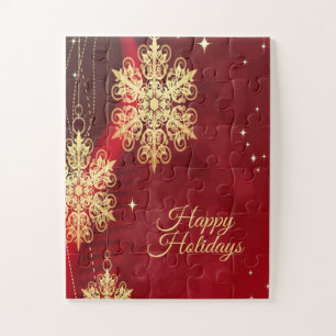 Weihnachten Party Geschenk Roter Golden Snowflakes
