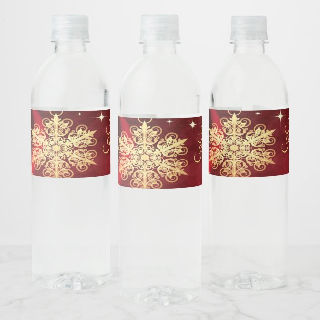 Weihnachten Party Geschenk Roter Golden Snowflakes (Flaschen)