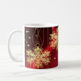 Weihnachten Party Geschenk Roter Golden Snowflakes Kaffeetasse