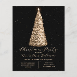 Weihnachten Party Glam Goldene Tree Frische Pasta Flyer