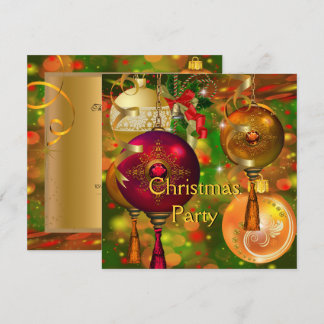 Weihnachten Party Gold Grün Weihnachten Weihnachte Einladung