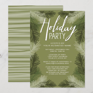 Weihnachten Party Rustikale Kiefernbäume Einladung