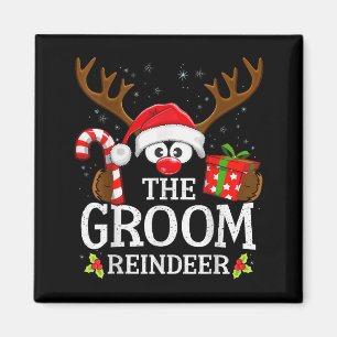 Weihnachten passend zum Bräutigam Rentiere Familie Magnet