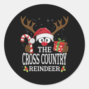Weihnachten passend zum Cross Country Rentier Fami Runder Aufkleber