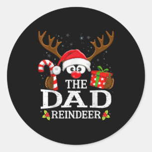 Weihnachten passend zum Rentier-Vater Familie Runder Aufkleber