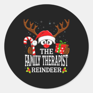 Weihnachten passend zur Familie Therast Rentiere F Runder Aufkleber