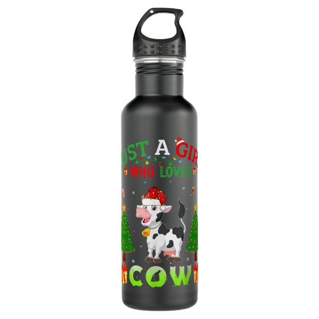 Weihnachten passt in Weihnachten - ein Mädchen, da Edelstahlflasche (Vorderseite)