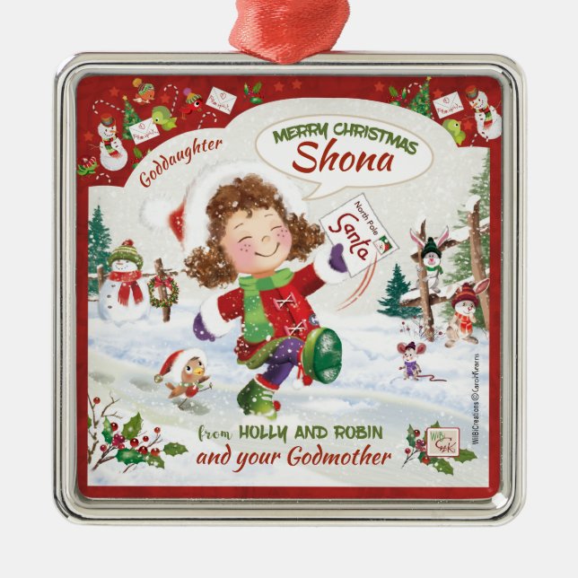 Weihnachten, Patenttochter, Sankt Buchstabe, Ornament Aus Metall (Vorne)