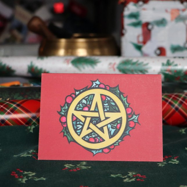 Weihnachten Pentagramm Merry Weihnachten Segnungen Karte (Von Creator hochgeladen)
