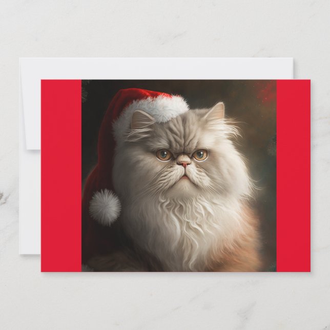 Weihnachten Persische Katze, Santa Cat T - Shirt (Vorderseite)