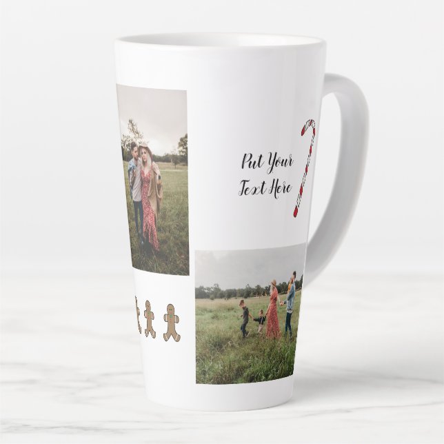 Weihnachten Personalisiert 3 Foto Kaffee Tasse (Rechte Ecke)