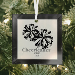 Weihnachten Personalisiert Cheer Poms Glass Orname Ornament Aus Glas