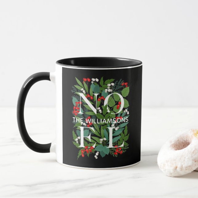 WEIHNACHTEN Personalisiert Familienname Weihnachte Tasse (Mit Donut)