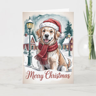 Weihnachten personalisiert für Golden Retriever Karte