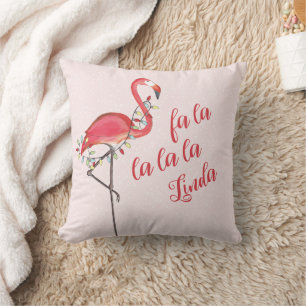 Weihnachten Personalisiert tropischen Rosa Flaming Kissen