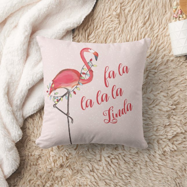 Weihnachten Personalisiert tropischen Rosa Flaming Kissen (Decke)