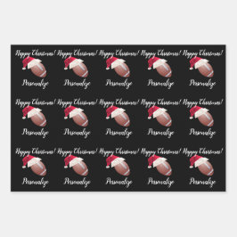 Weihnachten Personalisierter amerikanischer Fußbal Geschenkpapier Set