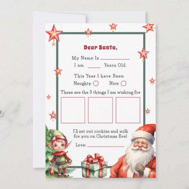 Weihnachten - Personalisierter Brief an den Weihna Einladung (Vorderseite)