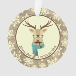 Weihnachten Personalisierter Hipster Hirsch Ornament