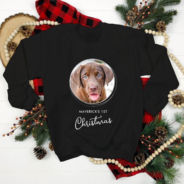 Weihnachten Personalisierter Hund Foto Urlaub Männ Sweatshirt (Von Creator hochgeladen)