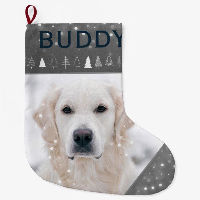 Weihnachten Personalisierter Hund oder Cat Foto St Großer Weihnachtsstrumpf (Vorderseite)
