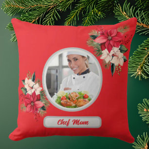 Weihnachten Personalisierter Koch Mama Foto Kissen