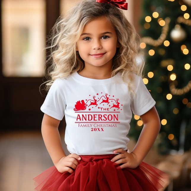 Weihnachten - Personalisierter Mädchenurlaub T-Shirt (Family Christmas Matching Personalized T-Shirt)