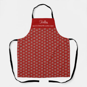 Weihnachten Personalisierter Roter Nordic Folk Sno Schürze
