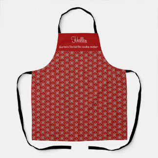 Weihnachten Personalisierter Roter Nordic Folk Sno Schürze