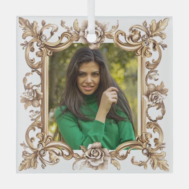 Weihnachten Personalisiertes Foto Glasdekoration Ornament Aus Glas (Vorderseite)