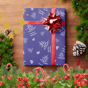 Weihnachten Personalisiertes Muster Bäume Herzen B Geschenkpapier