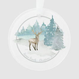 Weihnachten Personalisiertes Waldland Winterhirsch Ornament
