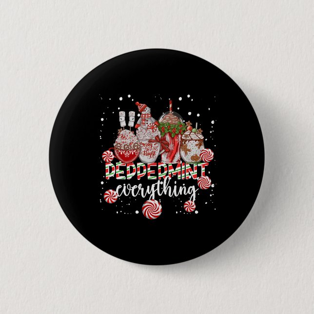 Weihnachten Pfefferminz Alles Kaffee Schokolade M Button (Vorderseite)