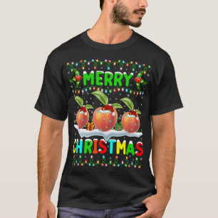 Weihnachten Pfirsiche Fruit Lighting Weihnachtsman T-Shirt