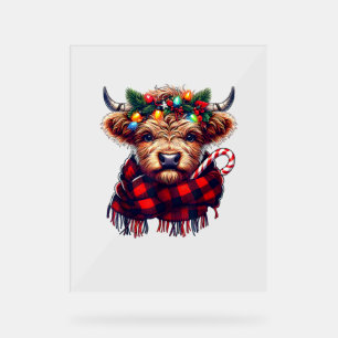 Weihnachten phantastische Hochlandkuhweihe Acrylschild