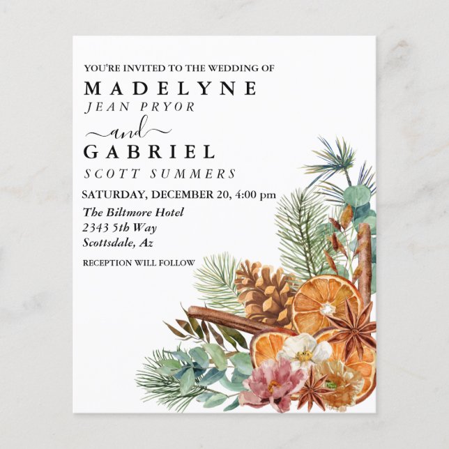 Weihnachten Pine Bouquet Hochzeit (Vorderseite)