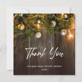 Weihnachten Pine Cones Corporate Rustic Holiday Bo Dankeskarte
