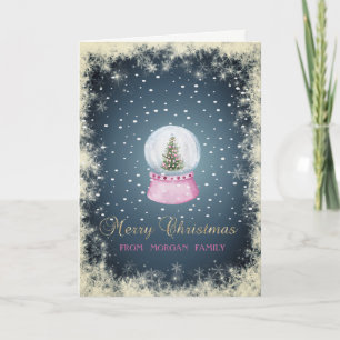 Weihnachten Pine Tree Globe, Snow Holiday Card