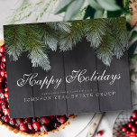 Weihnachten Pine Tree Happy Holidays Gruß Postkarte<br><div class="desc">Ihr Firmenlogo kann hier hinzugefügt werden: http://www.zazzle.com/selectpartysupplies</div>