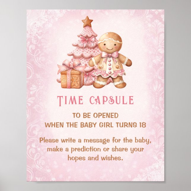 Weihnachten Pink Baby Dusche Spielzeit Kapselunter Poster (Vorne)