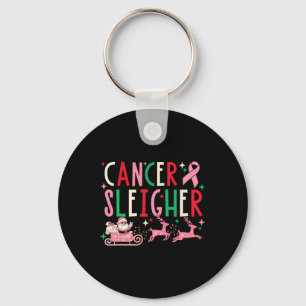 Weihnachten Pink Ribbon Santa Sleigh Rentier Schlüsselanhänger