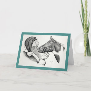 Weihnachten Pinto Paint Horn und Santa