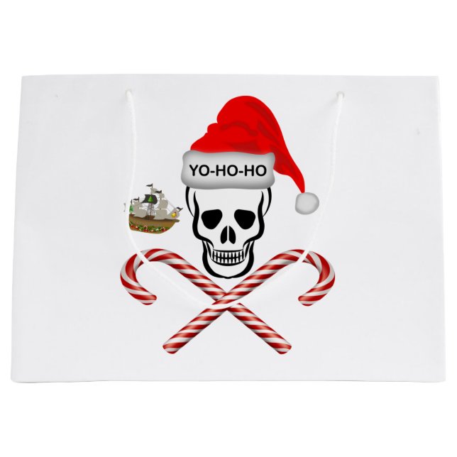 Weihnachten, Piratenschädel Große Geschenktüte (Vorderseite)