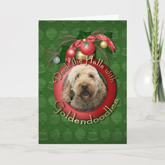 Weihnachten - Plattform die Hallen - Goldendoodles (Vorderseite)
