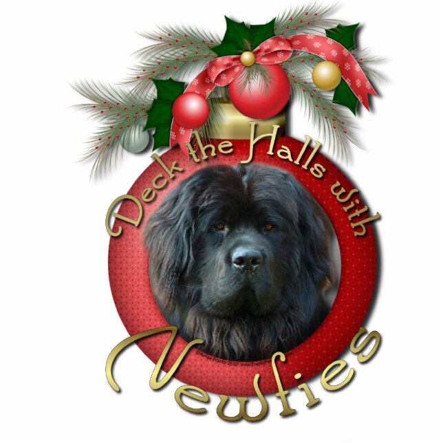 Weihnachten - Plattform die Hallen - Newfie Fotoskulptur Ornament (Vorne)