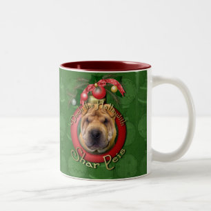 Weihnachten - Plattform die Hallen - Shar Peis Zweifarbige Tasse