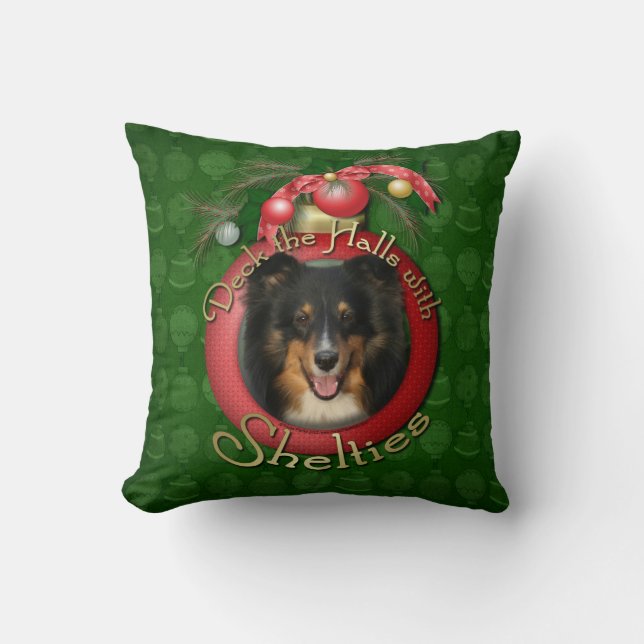 Weihnachten - Plattform die Hallen - Sheltie - Kissen (Vorderseite)