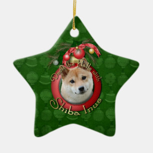 Weihnachten - Plattform die Hallen - Shiba Inu Keramik Ornament